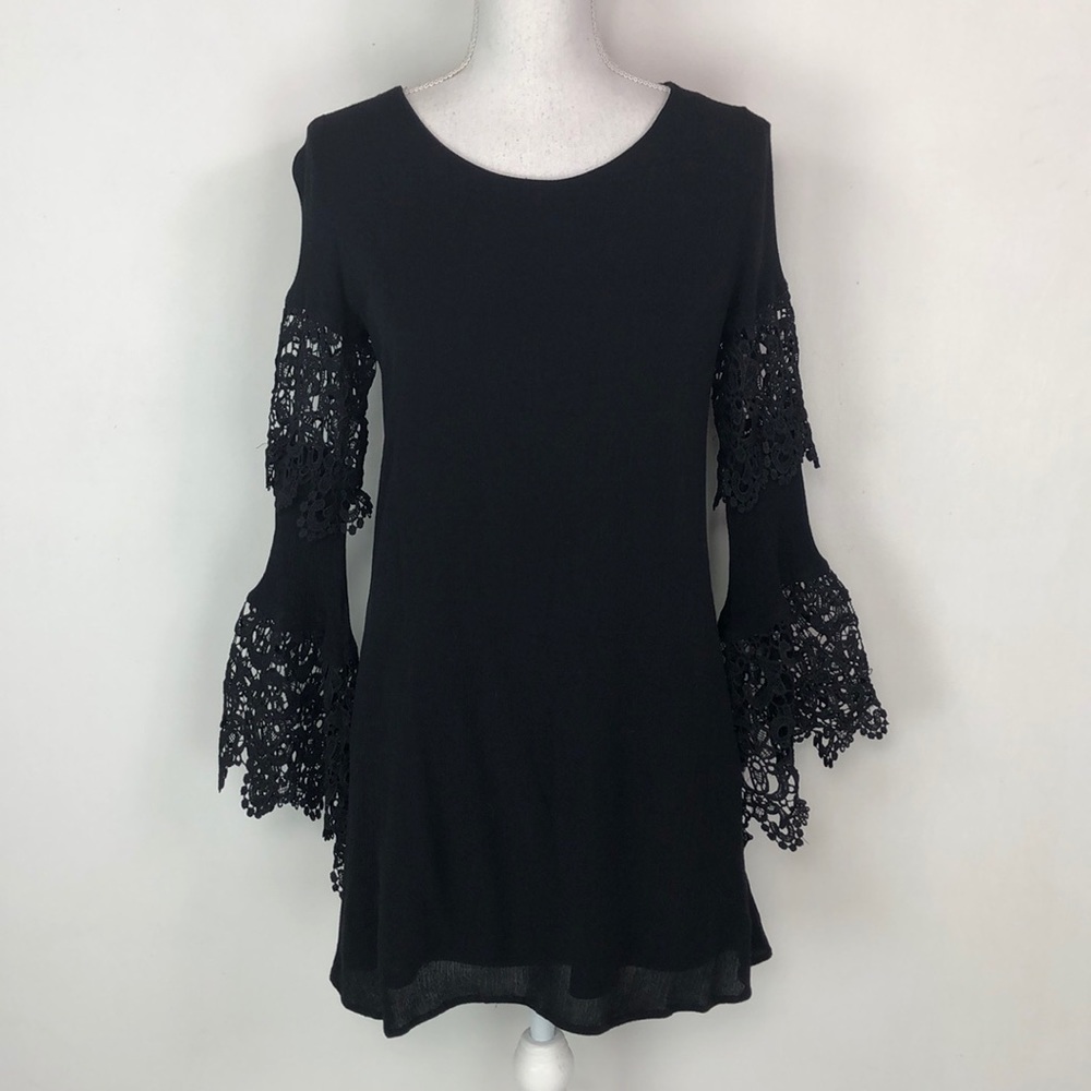 Miami Black Bell Sleeve Dress